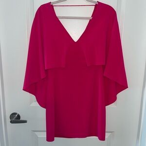 New HALSTON Pink Cape Dress